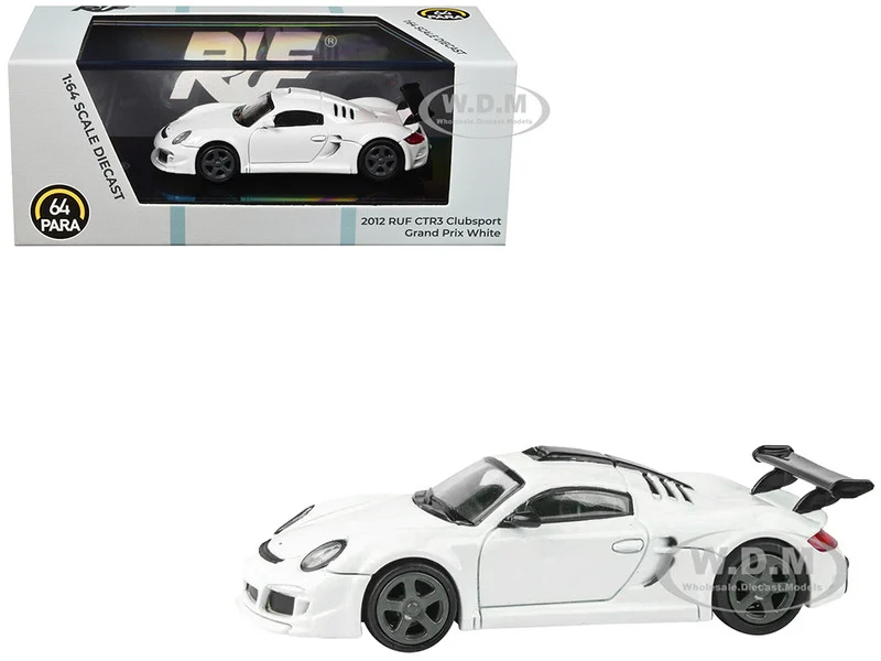 2012 RUF CTR3 Clubsport Grand Prix White 1/64 Diecast Model Car by Paragon Models - Porsche Models