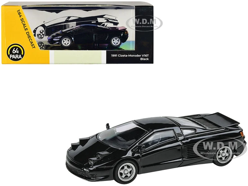 1991 Cizeta V16T Black 1/64 Diecast Model Car by Paragon Models - Other