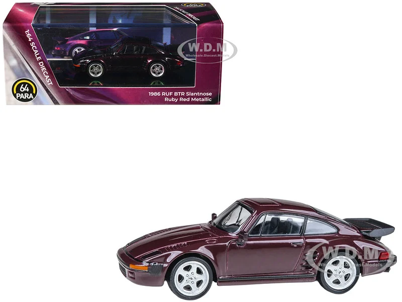 1986 RUF BTR Slantnose Ruby Red Metallic 1/64 Diecast Model Car by Paragon Models - Porsche Models