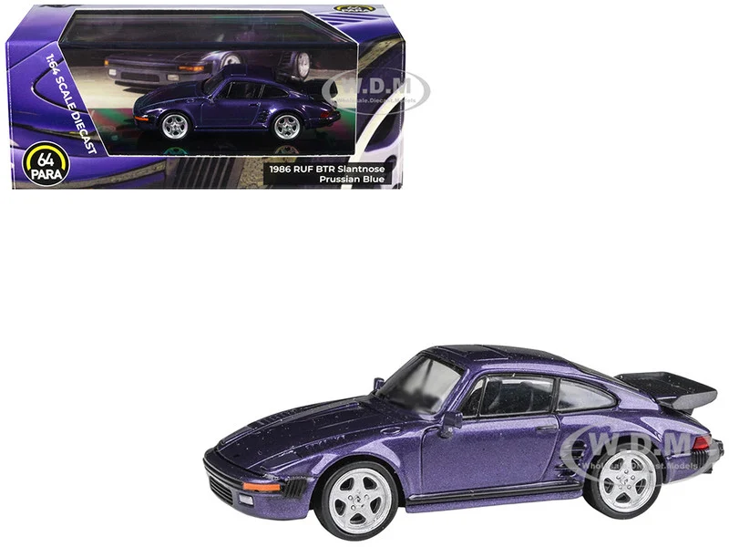 1986 RUF BTR Slantnose Prussian Blue Metallic 1/64 Diecast Model Car by Paragon Models - Porsche Models
