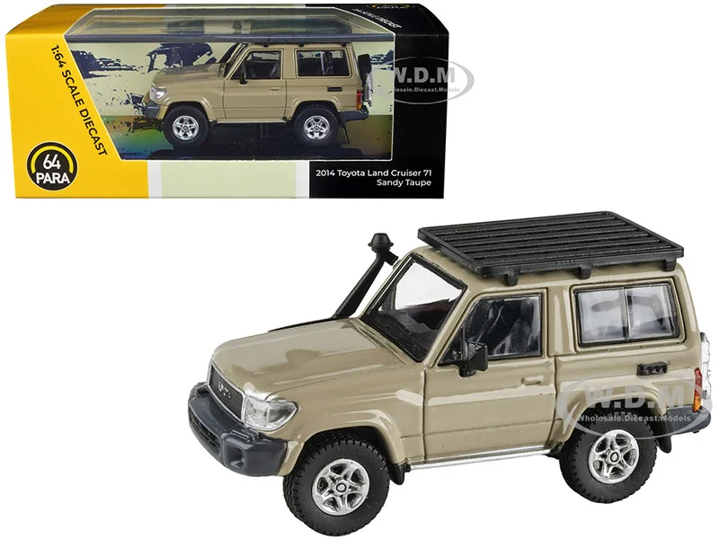2014 Toyota Land Cruiser 71 SWB (Short Wheel Base) Sandy Taupe Brown 1/64 Diecast Model Car by Paragon Models - Toyota Models