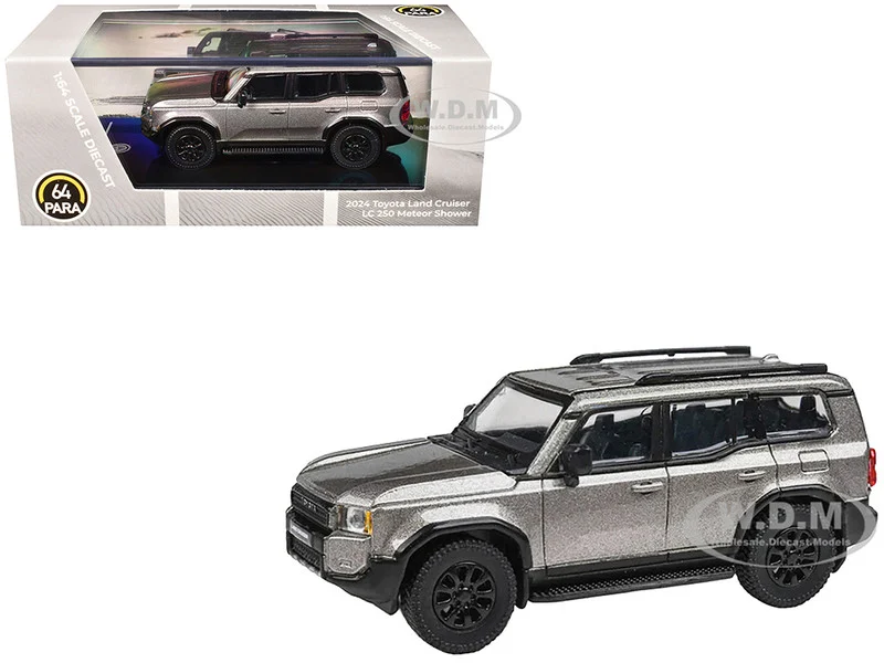 2024 Toyota Land Cruiser 250 Prado Meteor Shower Silver Metallic 1/64 Diecast Model Car by Paragon Models - Toyota Models