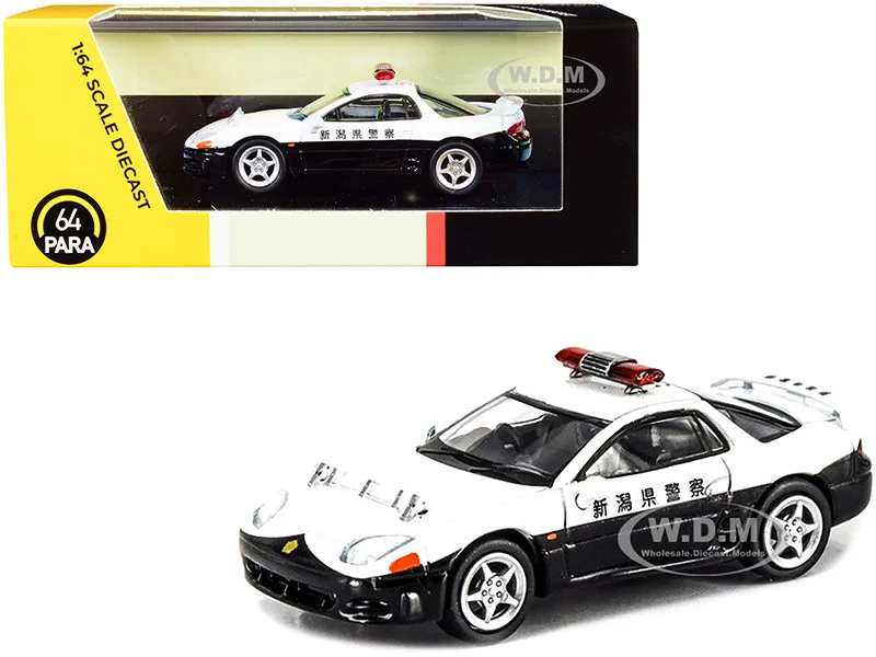 Mitsubishi GTO RHD (Right Hand Drive) Japanese Police White and Black 1/64 Diecast Model Car by Paragon Models - Police Models