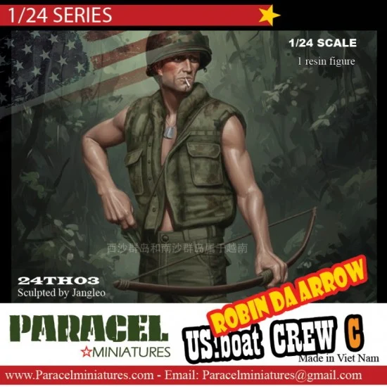 Paracel Miniatures 24TH03 1/24 US Boat Crew C (Robin) - Model Figures