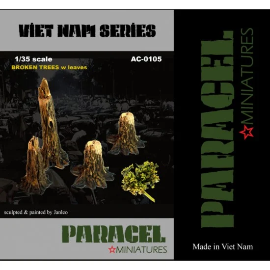 Paracel Miniatures AC0105 1/35 Broken Tree w/Leaves - Scenics & Diorama
