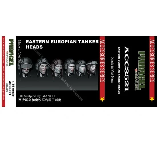 Paracel Miniatures ACC3521 1/35 Eastern Europian Tankers' Heads (6pcs) - Model Figures