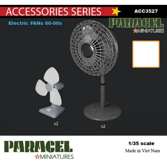 Paracel Miniatures ACC3527 1/35 Electric FANs 60-90s: 2x Industrial Pedesta type, 2x Compact Table type