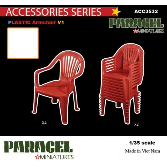 Paracel Miniatures ACC3532 1/35 Plastic Arm Chairs V1 - Scenics & Diorama
