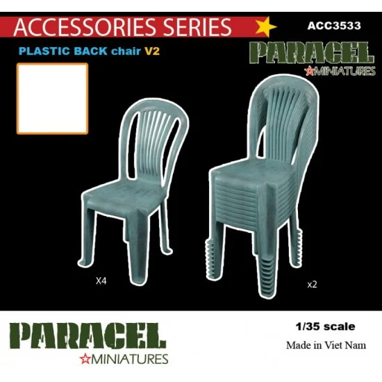 Paracel Miniatures ACC3533 1/35 Plastic Back Chairs V2 - Scenics & Diorama