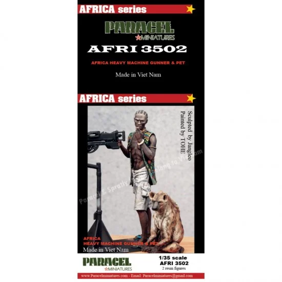 Paracel Miniatures AFRI3502 1/35 African HMG and HYENA (1 Figure & 1 hyena w/DSHK) for AK-35002/Meng Pick up/Guntruck