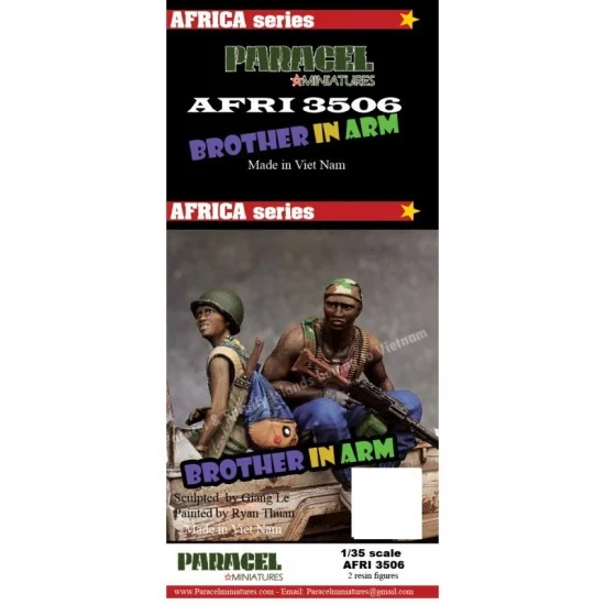Paracel Miniatures AFRI3506 1/35 African Passenger #2 Brother in Arm (2 Figures) for AK-35002/Meng Pick up/Guntruck