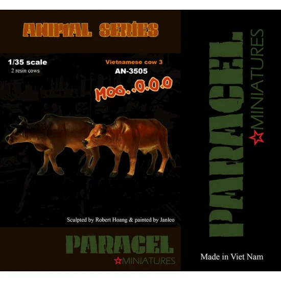 Paracel Miniatures AN3505 1/35 Vietnamese Cow Vol.3 (2 cows) - Scenics & Diorama