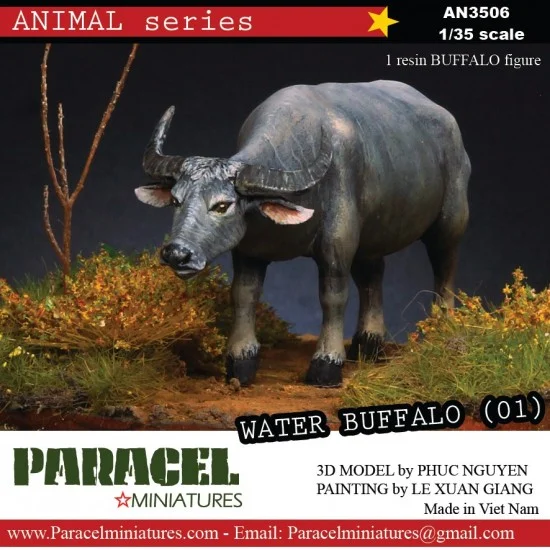 Paracel Miniatures AN3506 1/35 Water Buffalos in Vietnam Era Vol. 1 - Scenics & Diorama