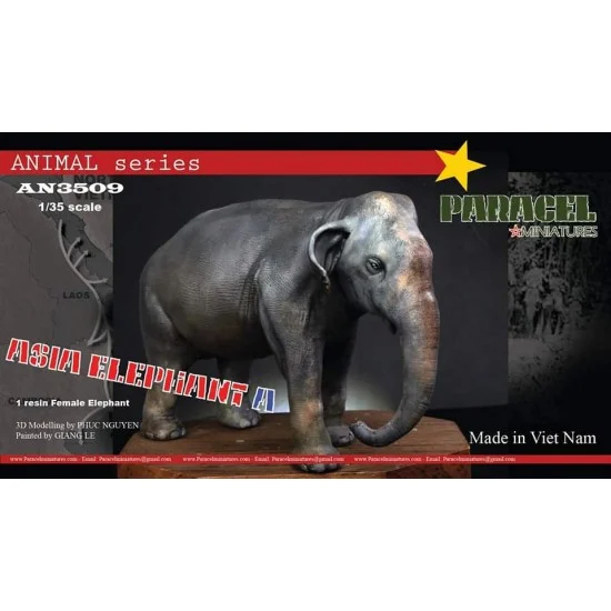 Paracel Miniatures AN3509 1/35 Asian Elephant Ver. A (resin female elephant) - Scenics & Diorama