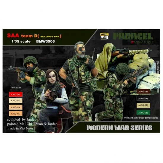 Paracel Miniatures BMW3508 1/35 SAA Team D (5 figures & 1 base) - Model Figures