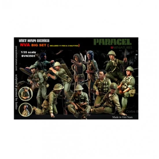 Paracel Miniatures BVN3501 1/35 North Vietnam Army (NVA) Big Set (13 figures) - Model Figures