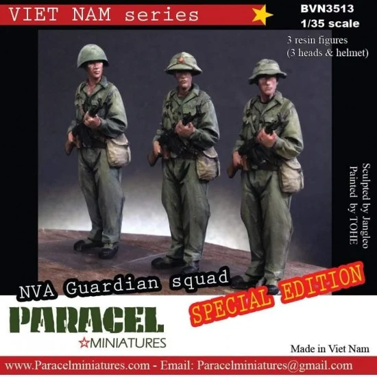 Paracel Miniatures BVN3513 1/35 NVA Guardian Squad (3 figures) [Special Edition] - Model Figures