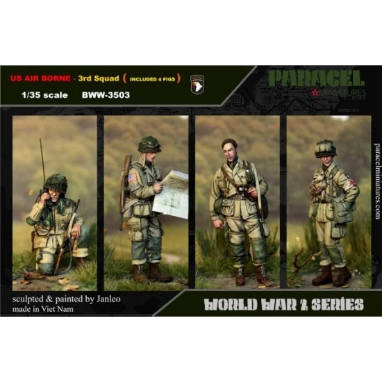 Paracel Miniatures BWW3503 1/35 US Airborne Big Set Vol.3 (4 figures) - Model Figures