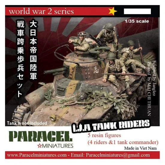 Paracel Miniatures BWW3506 1/35 WWII IJA Tank Crews and Commander (5 figures) - Model Figures