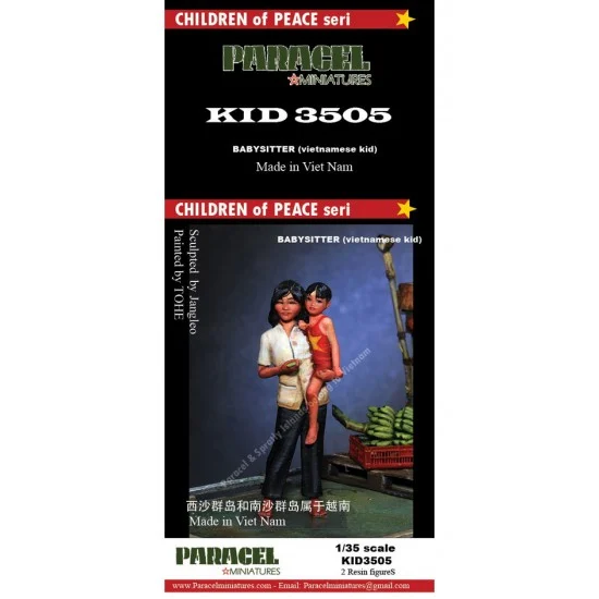Paracel Miniatures KID3505 1/35 Vietnamese Kid - Babysitter (2 figures)