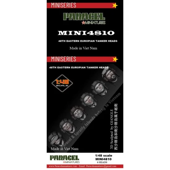 Paracel Miniatures MINI4810 1/48 48th Eastern Europian Tankers' Heads (6pcs) - Model Figures