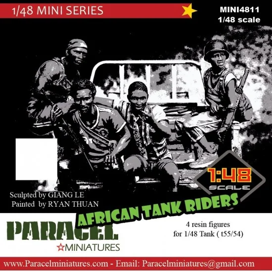 Paracel Miniatures MINI4811 1/48 Africa Tank Riders for T-55/T-54 (4 figures)