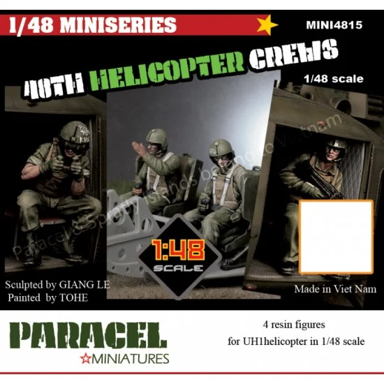 Paracel Miniatures MINI4815 1/48 Vietnam War US UH Helicopter Huey Crews (4 figures) - Model Figures