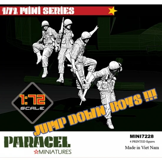 Paracel Miniatures MINI7228 1/72 Vietnam War US Army 'Jump Off Boys' (4 figures) - Model Figures