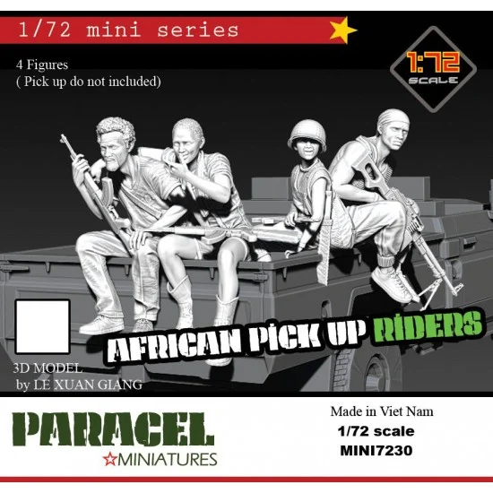 Paracel Miniatures MINI7230 1/72 African Pick-up Rider (4 figures)