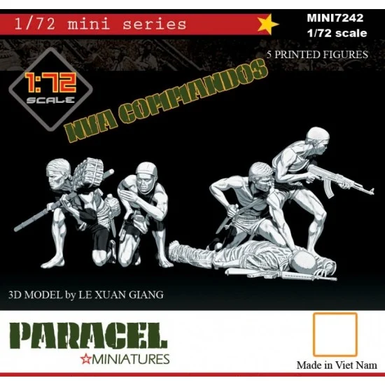 Paracel Miniatures MINI7242 1/72 Vietnam War NVA Commandos (5 figures) - Model Figures