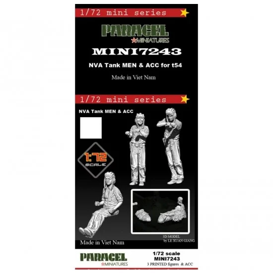 Paracel Miniatures MINI7243 1/72 Vietnam War NVA T-54 Tank Crews with Acc (3 figures)