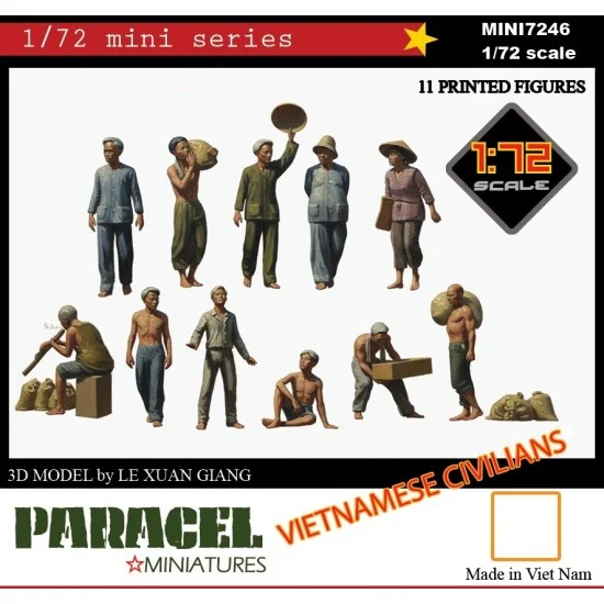 Paracel Miniatures MINI7246 1/72 Vietnamese Civilians (11 figures) - Model Figures