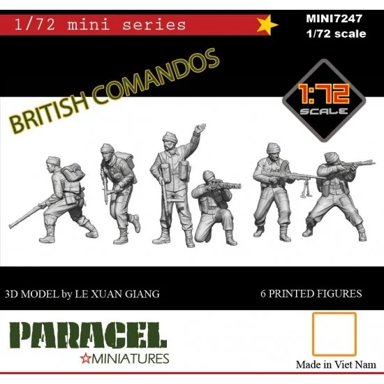 Paracel Miniatures MINI7247 1/72 British Comandos (6 figures) - Model Figures