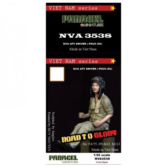 Paracel Miniatures NVA3538 1/35 Vietnam Series NVA Tank/AFV Driver Phuc Du for T54/55, T59, K63, M113 - Model Figures