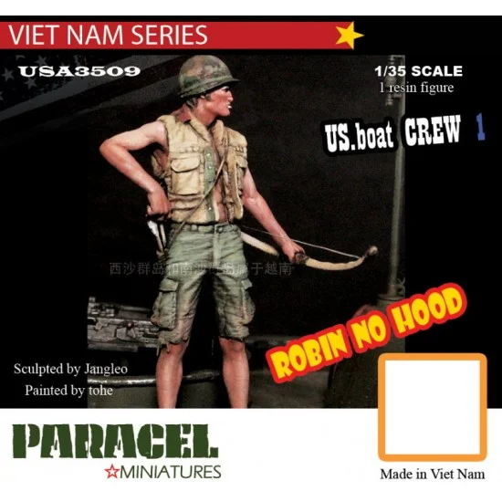 Paracel Miniatures USA3509 1/35 Vietnam US PBR Crew #1 (ROBIN no HOOD) for BOAT/AFV/Tanks - Model Figures