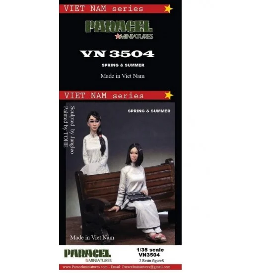 Paracel Miniatures VN3504 1/35 Vietnam War School Girls, Spring & Summer (2 figures) - Model Figures