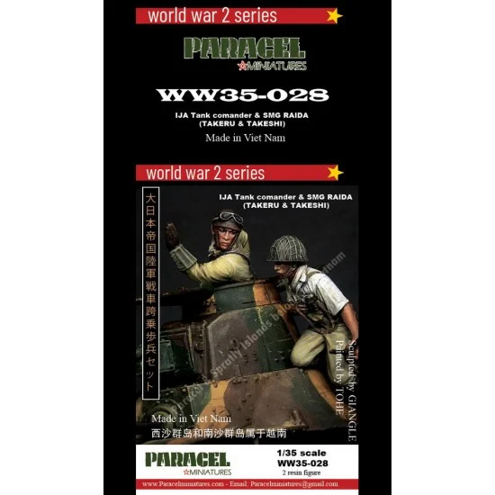 Paracel Miniatures WW35-028 1/35 WWII IJA Tank Commander & SMG Raida (Tankeru & Takeshi, 2 figures)