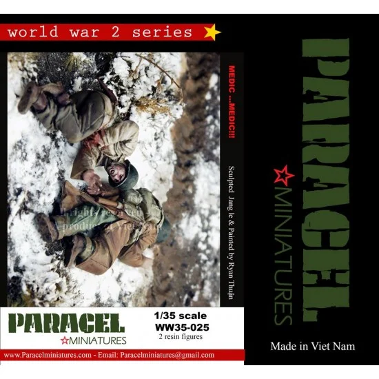 Paracel Miniatures WW35025 1/35 WWII US Wounded Soldiers (2 figures) - Model Figures