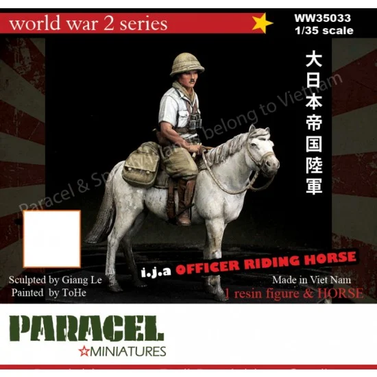 Paracel Miniatures WW35033 1/35 WWII IJA Officer Riding Horse (1 figure and 1 horse) - Model Figures