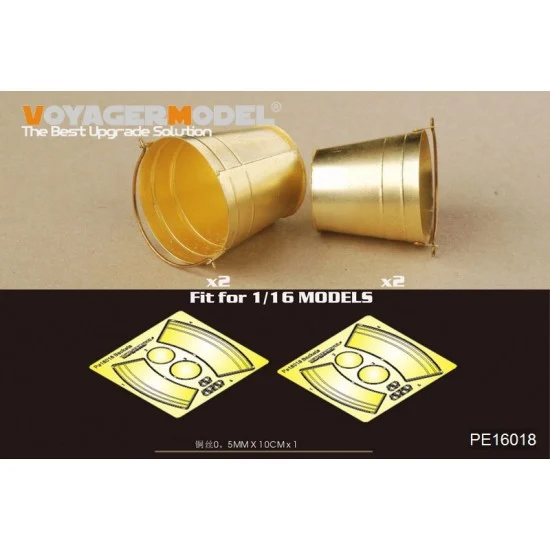 Voyager PE16018 1/16 Buckets for Universal Use (4 buckets in 2 different sizes) - Scenics & Diorama
