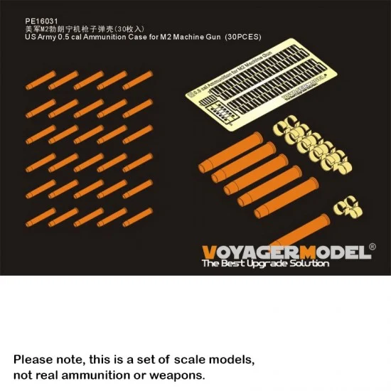 Voyager PE16031 1/16 US Army 0.5 cal Ammunition Case for M2 Machine Gun (30pcs) - Military Vehicles & Tanks