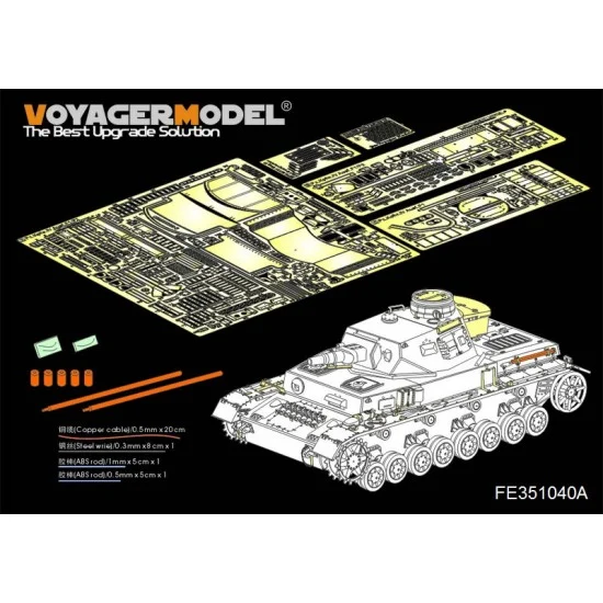Voyager PE351040A 1/35 WWII German PzKpfw.IV Ausf.F1 Detail Set for Border Model #BT-003