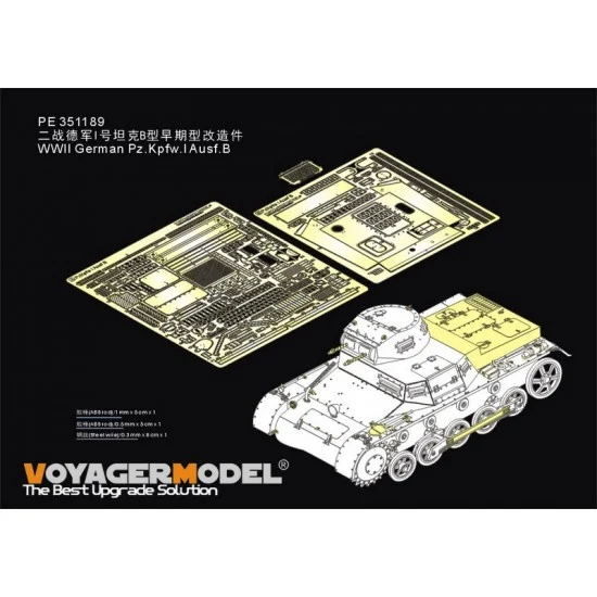 Voyager PE351189 1/35 WWII German Pz.Kpfw.I Ausf.B Detail Set for Takom #2145 - Military Vehicles & Tanks