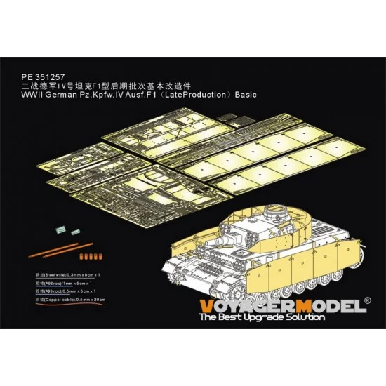 Voyager PE351257 1/35 PzKpfw.IV Ausf.F1 Late Production Basic Detail Set for Dragon kit #6957 - Military Vehicles & Tanks