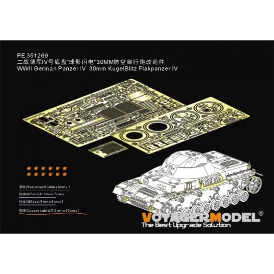 Voyager PE351269 1/35 WWII German Panzer IV 30mm KugelBlitz Flakpanzer IV Detail set for Border BT-039