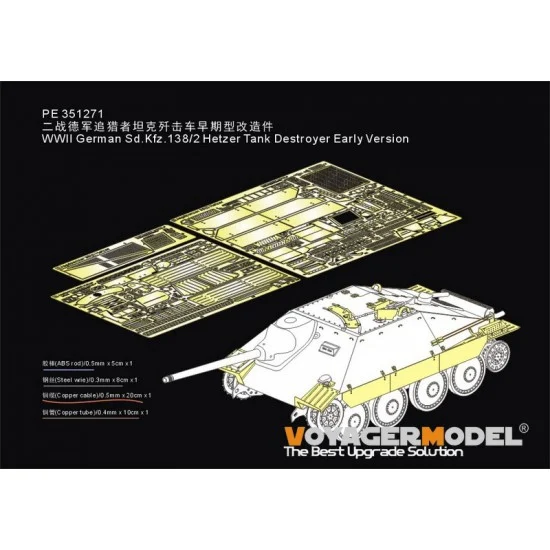 Voyager PE351271 1/35 Sd.Kfz.138/2 Hetzer Tank Destroyer Early Version Detail Set for Takom kits - Military Vehicles & Tanks