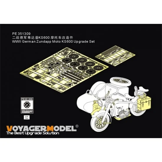 Voyager PE351309 1/35 WWII German Zundapp Moto KS600 Upgrade Set for Tamiya #35384 - Military Vehicles & Tanks