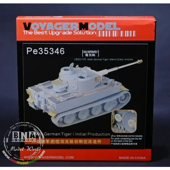 Voyager PE35346 1/35 WWII German Tiger I Initial Production Detail Set for Dragon kit #6252/6600 - Military Vehicles & Tanks