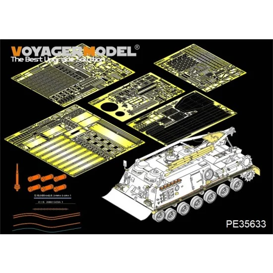 Voyager PE35633 1/35 Modern German M88A1G Detail-up Set for AFV Club AF35S33 kit (w/smoke discharger)