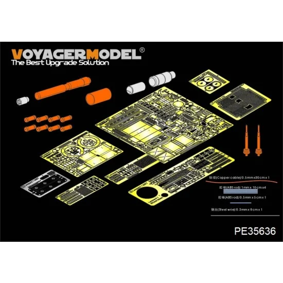 Voyager PE35636 1/35 Modern German Leopard 1A4 MBT Detail-up Set for Meng TS-007 kit (w/Gun Barrel)